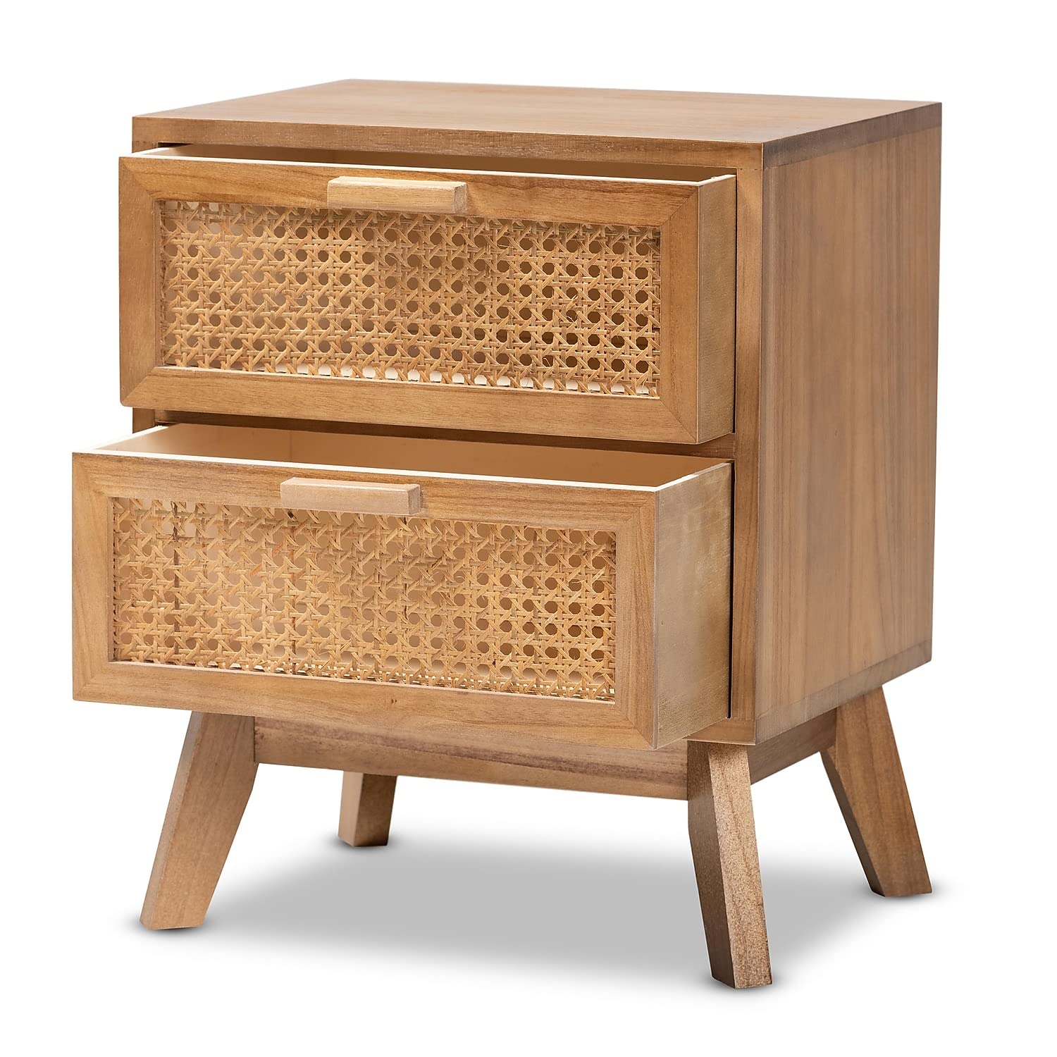 Baxton Studio Baden 19.7-Inch High 2-Drawer Nightstand, Natural Brown And Walnut Brown (201-12260-Hit)